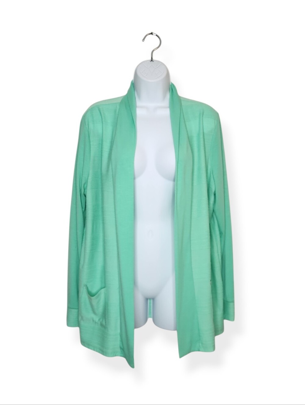 Talbots Women's Open Front Green Cardigan Lightweight Jacket Size Large